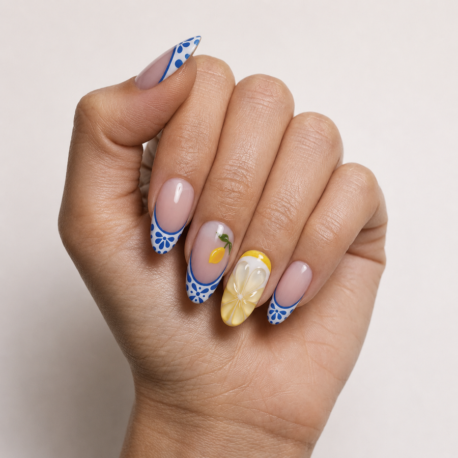 Amalfi Bloom | Gloss Almond Press-On Nails