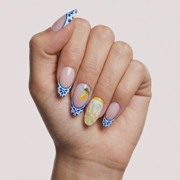 Amalfi Bloom | Gloss Almond Press-On Nails
